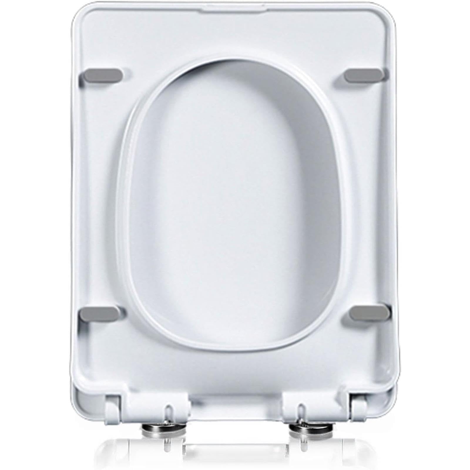 Asiento de inodoro resistente de cierre suave, tapa rectangular para baño, liberación rápida y cubierta fácil de limpiar para una fácil instalación y mantenimiento