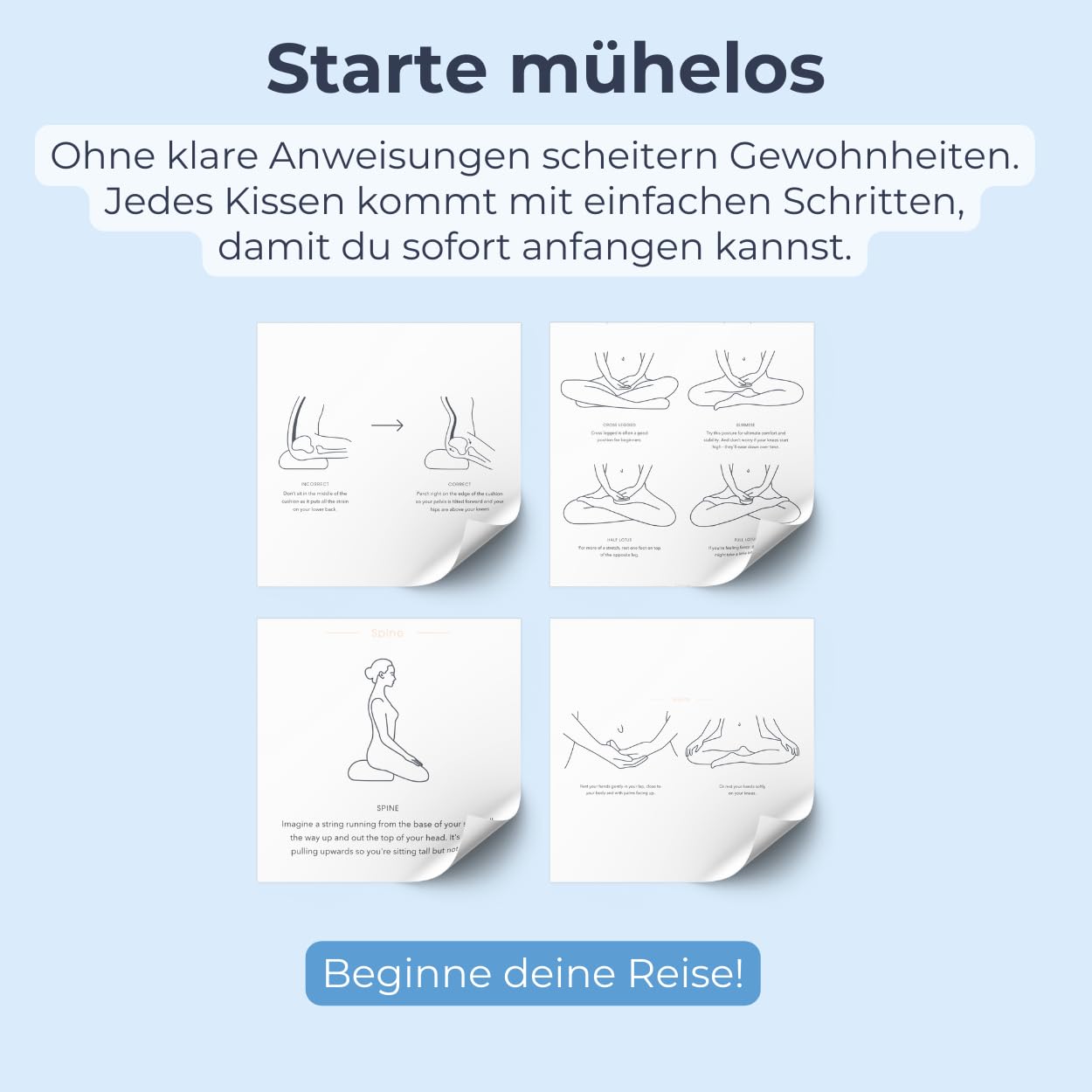 basaho CLASSIC Zafu Meditationskissen Yogakissen | Bio-Baumwolle | Buchweizenschalen | Abnehmbarer und waschbarer Bezug