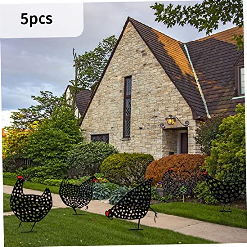 Kuyyfds Chicken Yard Art Stake Garden Decorative Hen Craft Silhouette For Patio Yard 5Pcs Garden Stakes #TOP1