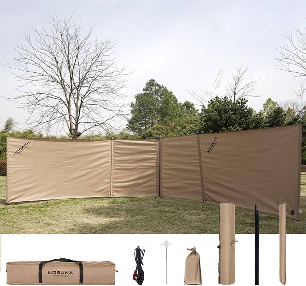 Generic Jouystore Camping Windbreaks, 600 * 120cm Waterproof Oxford Cloth Beach Windshield Shelter, Outdoor Caravan Privacy Fence Stove Windscreen, for Garden Charcoal Grills BBQ Picnic