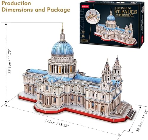 Vista 6 de CubicFun - Rompecabezas 3D grande, arquitectura, modelo de edificio de iglesia, kits de manualidades para adultos y niños