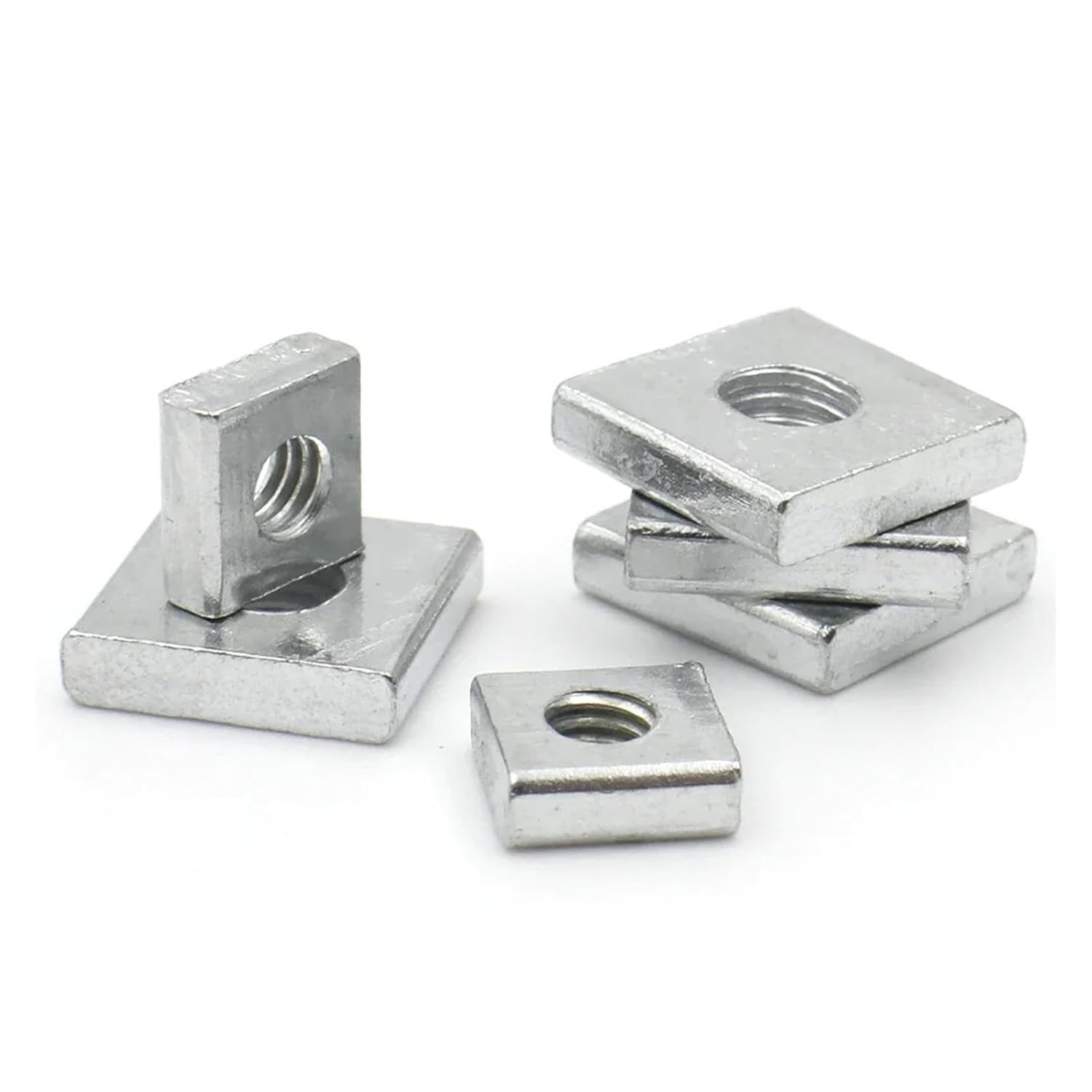 Square nut Square Slide Nut M2.5 M3 M3.5 M4 M5 M6 M8 DIN562 Zinc Plated Steel Thin Square Nuts Slider Block for Aluminum Profile Accessory(M5x12x12x3 (20pcs))