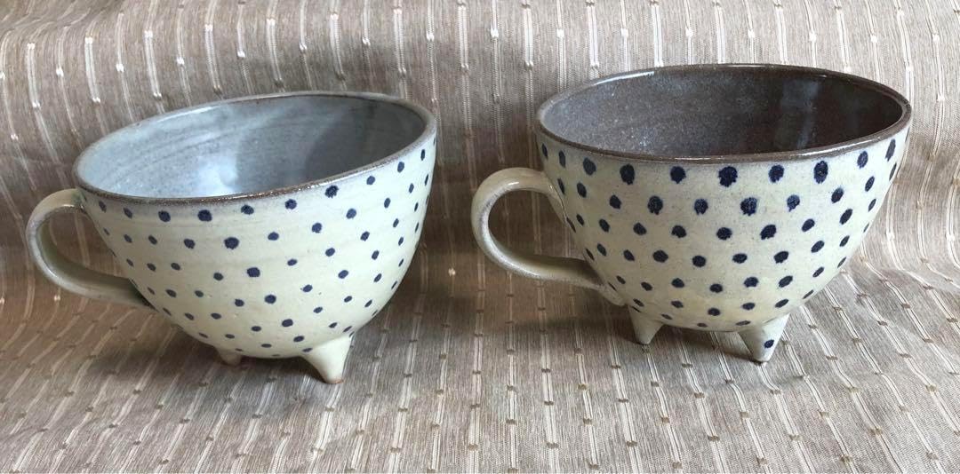 沖縄 やちむん 3つ足ドットカフェオレボウル やちむんを味わえる 沖縄 やちむん 3つ足ドットカフェオレボウル やちむんを味わえる
