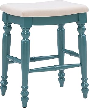 Linon Home Decor Joanna Blue Backless Counter Stool