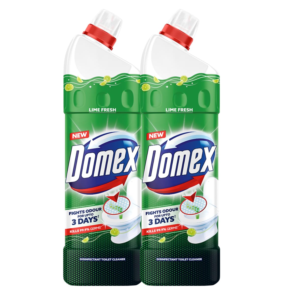 FreshGuard Toilet Cleaner,Lime Fresh, 1 ltr, Removes Tough Stains and Odour, Provides Freshness for 100 Flushes (Pack of 2)