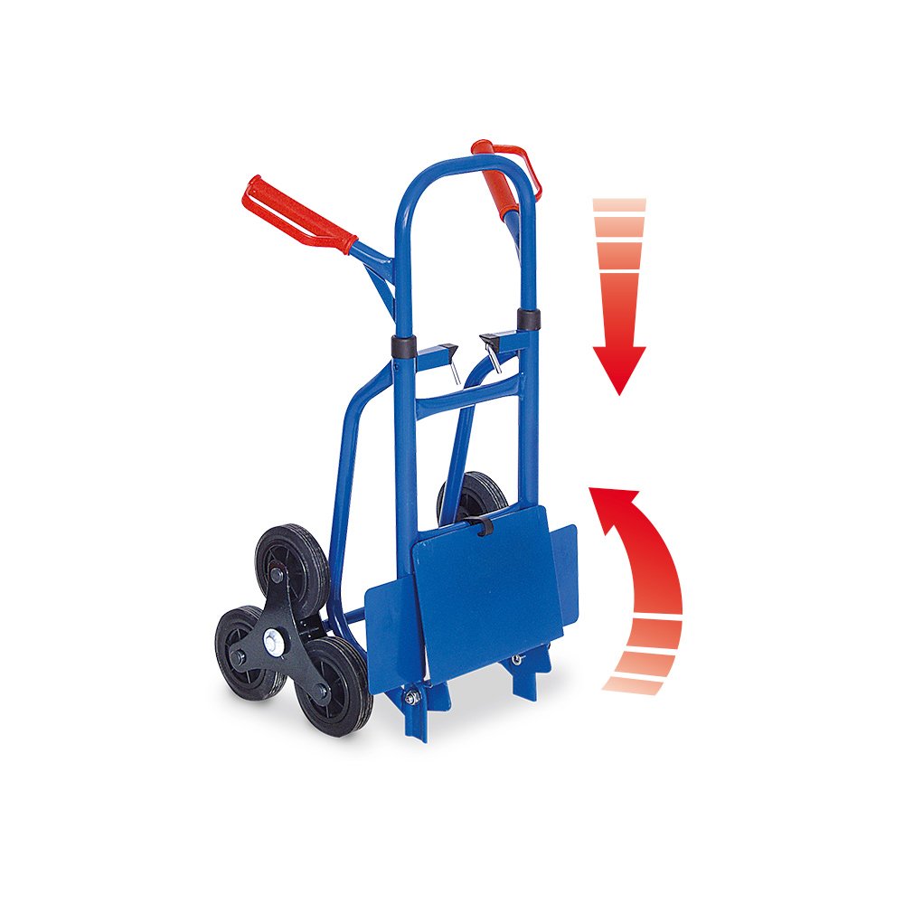 BRB Treppenkarre aus Stahl (blau, Zusammenschiebbar)