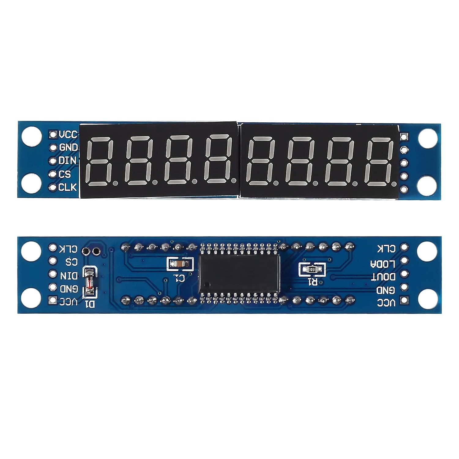 6 PCS 8-Digit 7 Segment MAX7219 Digital Segment Module, Seven Section 8 Bit LED Display Tube for MCU/51/AVR/STM32 for Raspberry Pi ESP8266 Nodemcu (Pack of 6) image 2