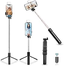 Professional 3 in 1 Selfie Stick Tripod with LED Light, 70cm Extendable, Wireless Remote, 360° Rotation, Type-C Compatibl
