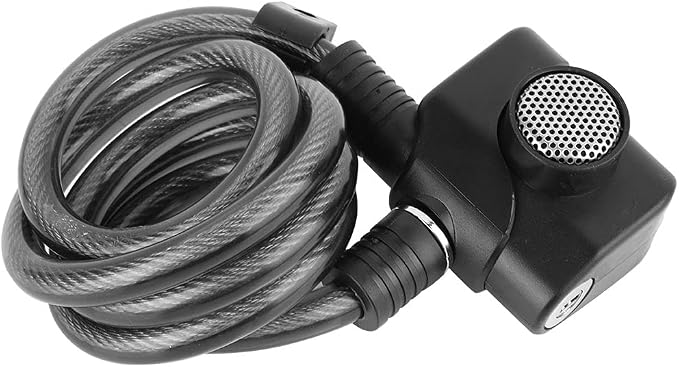 Candado de cable para bicicleta con alarma y 3 llaves miniatura 7