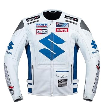 Suzuki White Motorcycle Racing Leather 