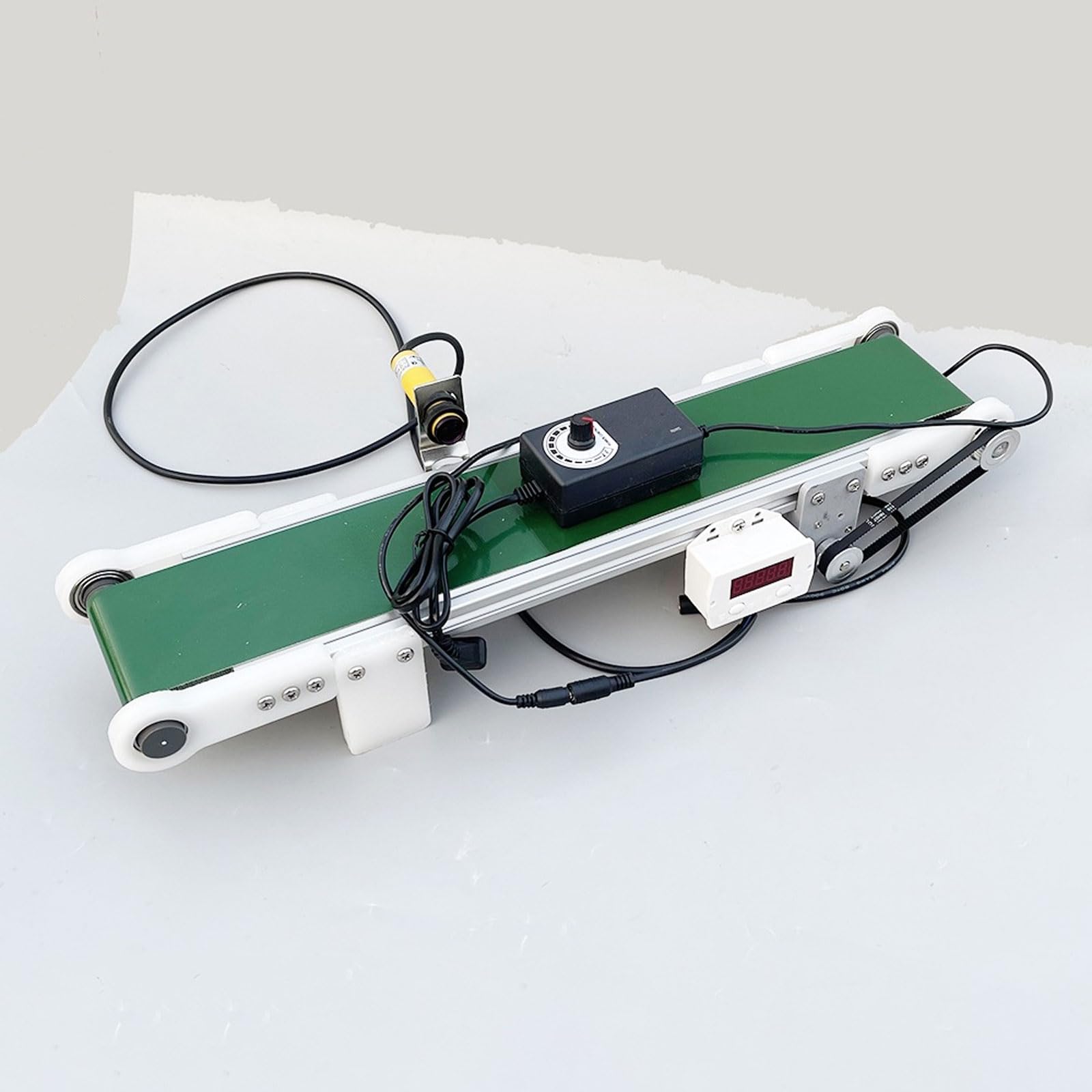 Cinta transportadora de escritorio mini linea de produccion con contador de 10x100 cm