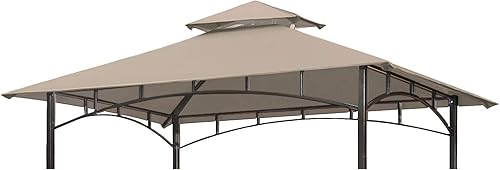 Miniatura 19 de Eurmax USA Cubierta de Reemplazo para Cenador de Parrilla de Alto Rendimiento 5x8, Toldo para Refugio de Barbacoa (Cacao)