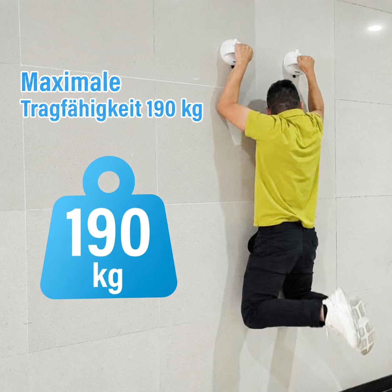 Verbesserter Dusch-Haltegriff, Haltegriffe für Badewannen und Duschen, 190 kg, extra starker Saugnapf-Duschgriff, Sicherheits-Stabilität, Handicap-Haltegriffe, Duschgriffe für ältere (HB-2P)