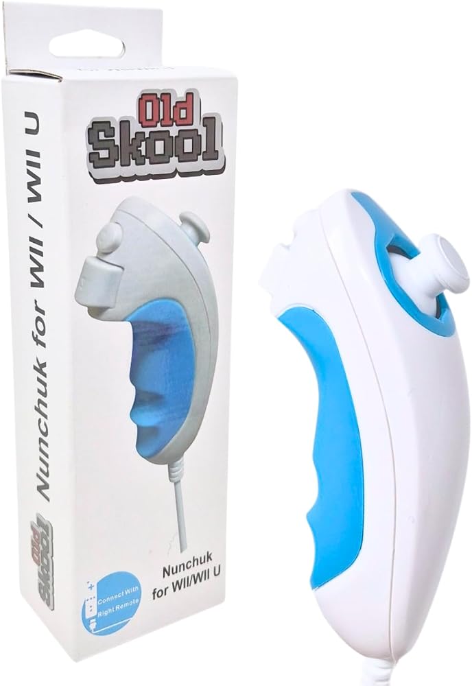 Old Skool Nunchuck Controller, Compatible with Wii or Wii U - White — 사진 1