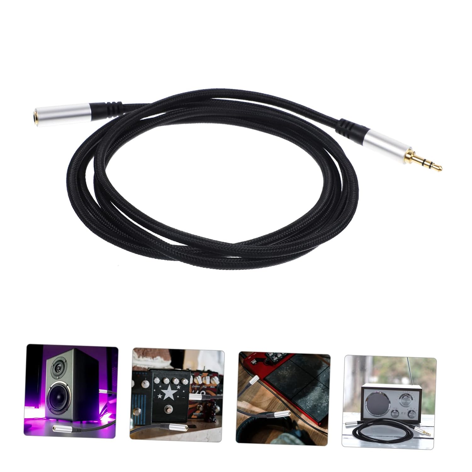 ARTIBETTER 5pcs Audio Cable Male to Female Extension Cord Aux Wire for Headphones Compatible Car Laptop and Mobile Devices for Sound Quality