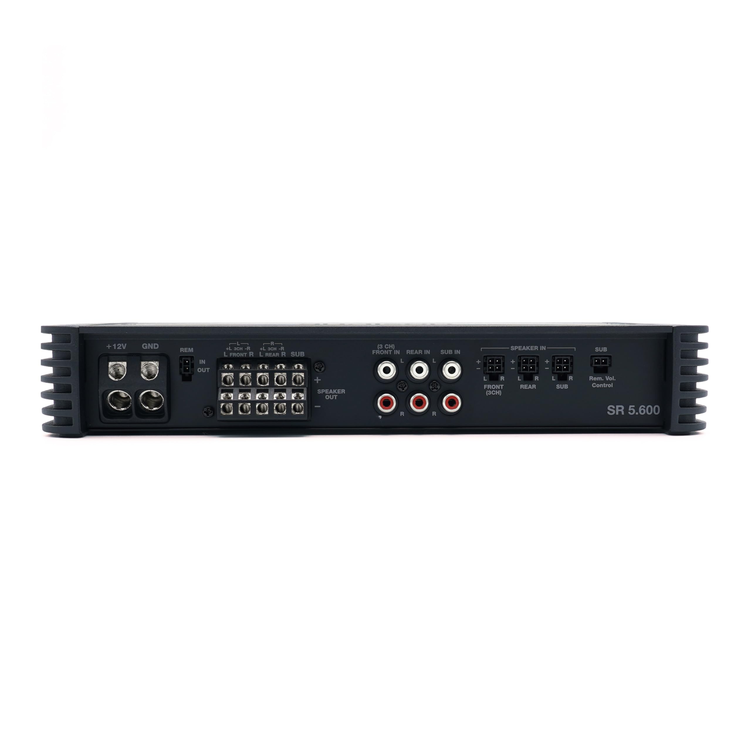 Audison SR 5.600 – Amplificatore 5 Canali Classe D con Tecnologia ADT, Potenza Totale 1010 W RMS, Crossover Integrato e Ingressi OEM/Aftermarket