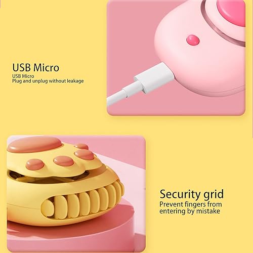 Miniatura 5 de Pilipane Ventilador de escritorio USB, mini ventilador portátil, ventilador de enfriamiento de mesa de escritorio portátil de 3 velocidades, bonito