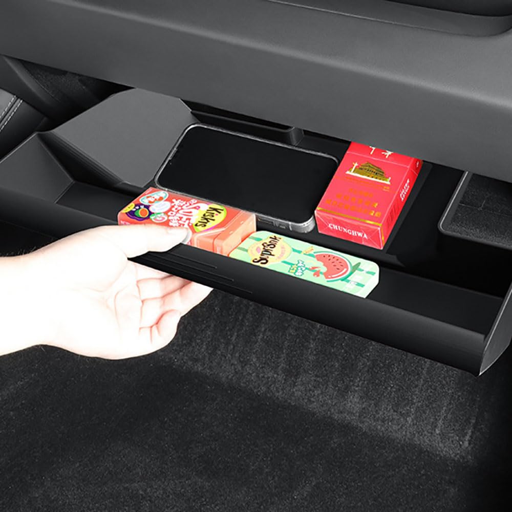 Handschuhfach-Aufbewahrungsbox für Tesla New Model 3+ Highland TPE Handschuhfach Schublade Aufbewahrungsbox Organizer Partition Autozubehör