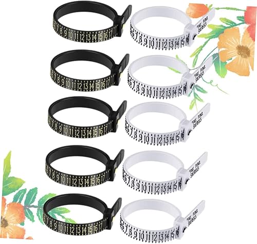 Miniatura 5 de EXCEART 30 piezas de medidas de anillo de EE. UU., anillos negros para hombres, cinturones de hombre, multitamaño, medidor de anillos de medición de