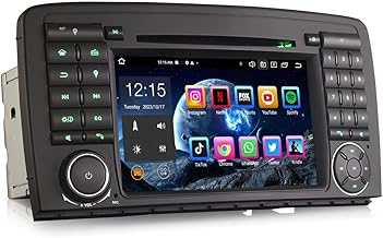 Erisin 7 Inch 4GB+64GB Android 14 Car Radio GPS Navigator for Mercedes Benz R Class W251 Support Bluetooth 5.0 CarPlay Android Auto WiFi 4G DSP Dab+ USB RDS DVD Touch Screen Stereo Canbus