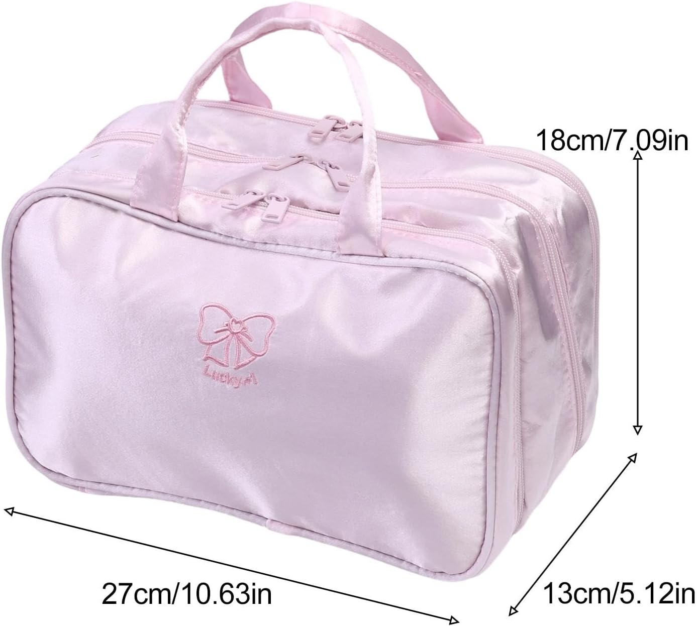 Large Capacity Portable Travel Cosmetic Bag, Women's Lightweight Nylon Storage Organizer for Toiletries, Easy to Carry Daily Use, 27 * 13 * 18cm