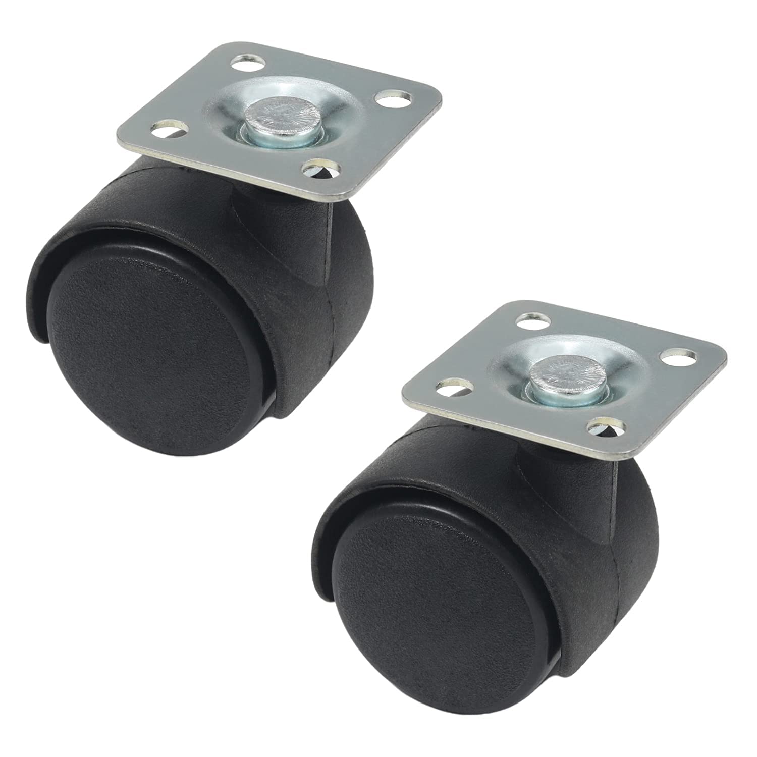 10Pcs PP Swivel Caster Wheels 1 inch, 360 Degree Swivel Stem Casters, Top Plate Mounting Protector Rubber Caster Wheels, Shop VAC Wheels Replacement for Office Chair Wheels (NO Brake)