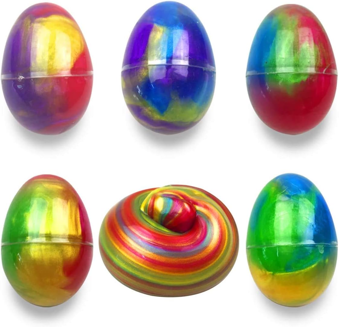 Anditoy 5 Pack Colorful Slime Eggs Stress Relief Toys Easter Eggs for Kids Boys Girls Easter Basket Stuffers Gifts Party Favors