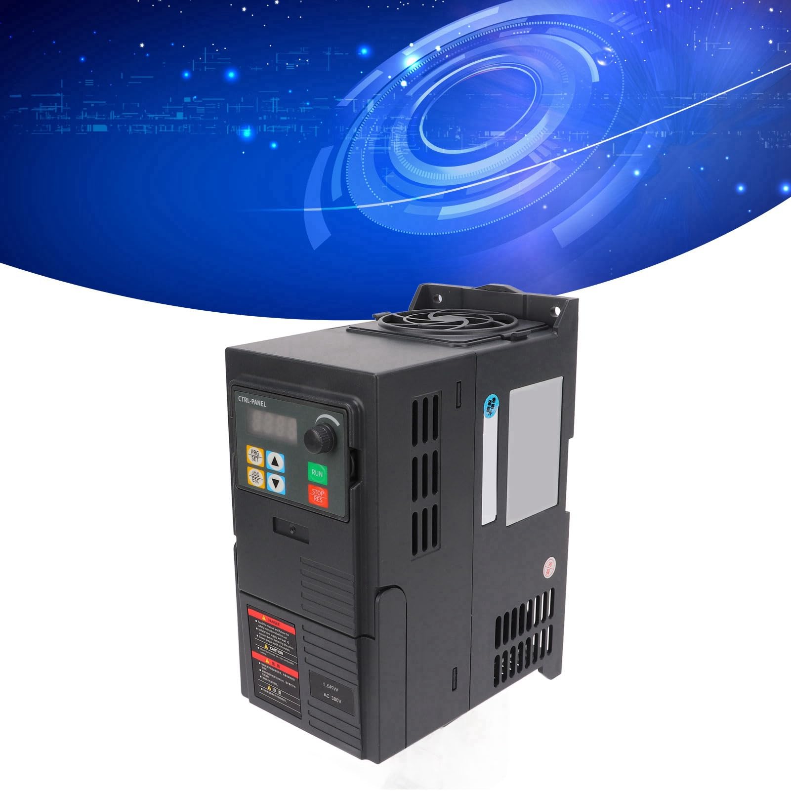 Inverter a Frequenza Variabile, Trifase Buona Sicurezza Ingresso 380‑440 V Display Digitale Inverter Motore Uscita 0‑440 V per Macchina (1,5kw)