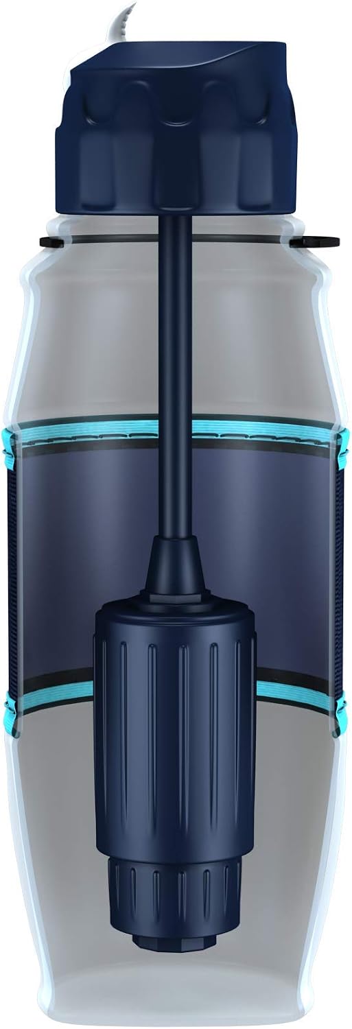 Seychelle Rad/Advanced Emergency Backpacking Camping Water Filter Bottle - Single - 28 oz