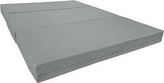 D&D Futon Furniture Trifold Foam Bed, Folding Ottoman Mattress (Gray, Full Size (6 x 54 x 75))