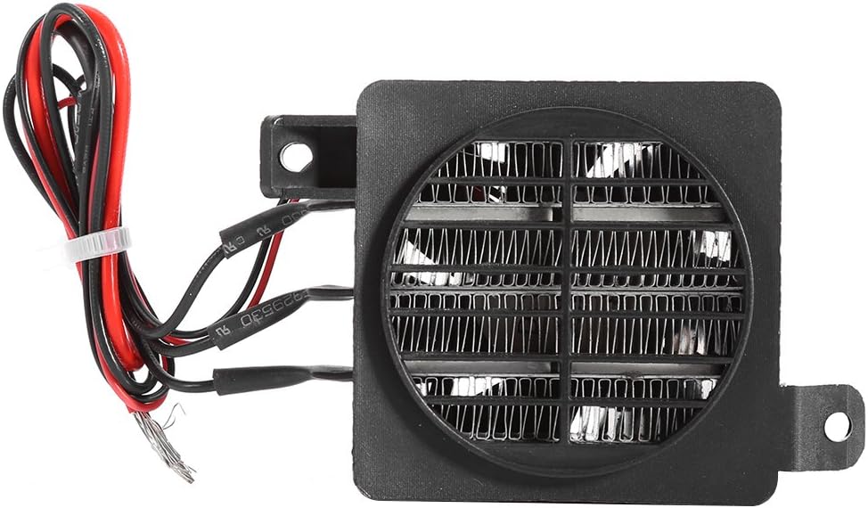 PTC Fan Heater,Thermostatic Ceramics Fast Heating Air Dehumidification DC Fan Heater DIY Accessories for Car Small Space Culture Room(12V 150W)