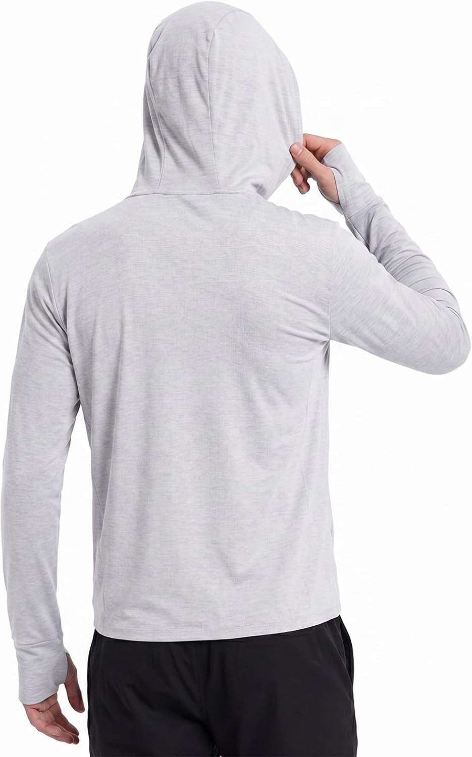 Men's UPF 50+ Sun Protection Athletic Hoodie Shirts Lightweight Full Zip Jacket Long Sleeve for Outdoor Fishing
