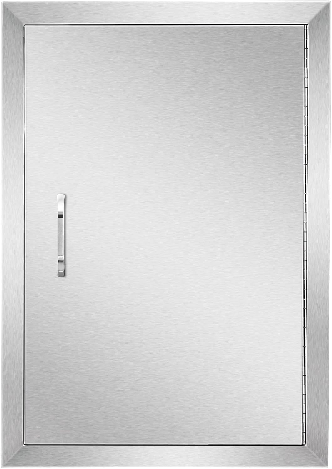 17" W x 24" H Outdoor Kitchen Door, Premium 304 Stainless Steel Single BBQ Panel Access Door for Outside Kitchen Commercial Grilling Station, Oven, Storage Cabinet