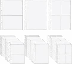 30 Hojas Album Fotos, Fundas Plastico A5 y Fundas Transparentes DIN A5 - PP 6 Anillos con 1/2/4 Bolsillos, Fundas para Tarjetas Fotográficas y Fotos