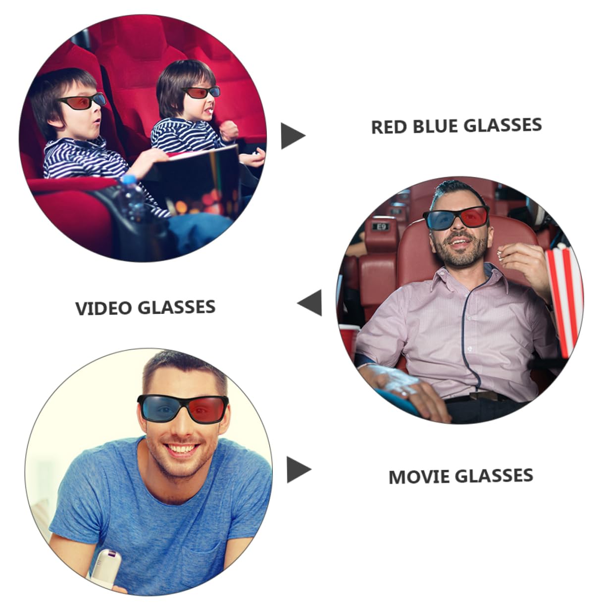 BRIGHTFUFU 20pcs Red- Glasses for Movies and Gaming Anaglyph Viewing Glasses Compatible Tvs Projectors and Monitors Plastic for Boys and Girls and Adults