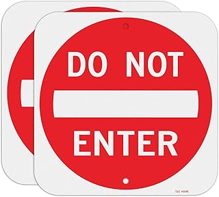 T&R (2 Pack) Do Not Enter Sign 12 x 12 Inches, Rust Free .040 Aluminum Reflective, Weather Resistant, Waterproof, Fade Resistant, 2 Pre-drilled Holes