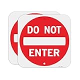 T&R (2 Pack) Do Not Enter Sign 12 x 12 Inches, Rust Free .040 Aluminum Reflective, Weather Resistant, Waterproof, Fade Resistant, 2 Pre-drilled Holes