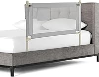Vista 1 de BABY JOY Riel de cama para niños pequeños, 47 pulgadas de largo, altura ajustable y plegable, protector de riel de cama de bebé con bolsillo