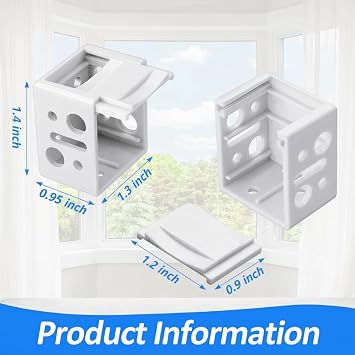 Jetec 2 Pcs 1 Inch Mini Blind Bracket Replacement Plastic Headrail Mounting | for Window Blinds Headrail, Profile Box Design, Replacement Mounting Hardware, 1 Inch Installations