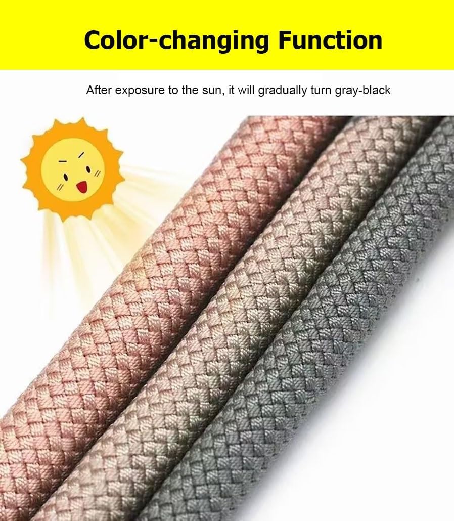 Polyester Braided Arborist Rope Color Changing Nylon Outdoor Parachute Cord for Mooring Kayak Tree Work Camping Swing Hanging Lifting Dock Anchor Pulling Cargo(6mm,30m)