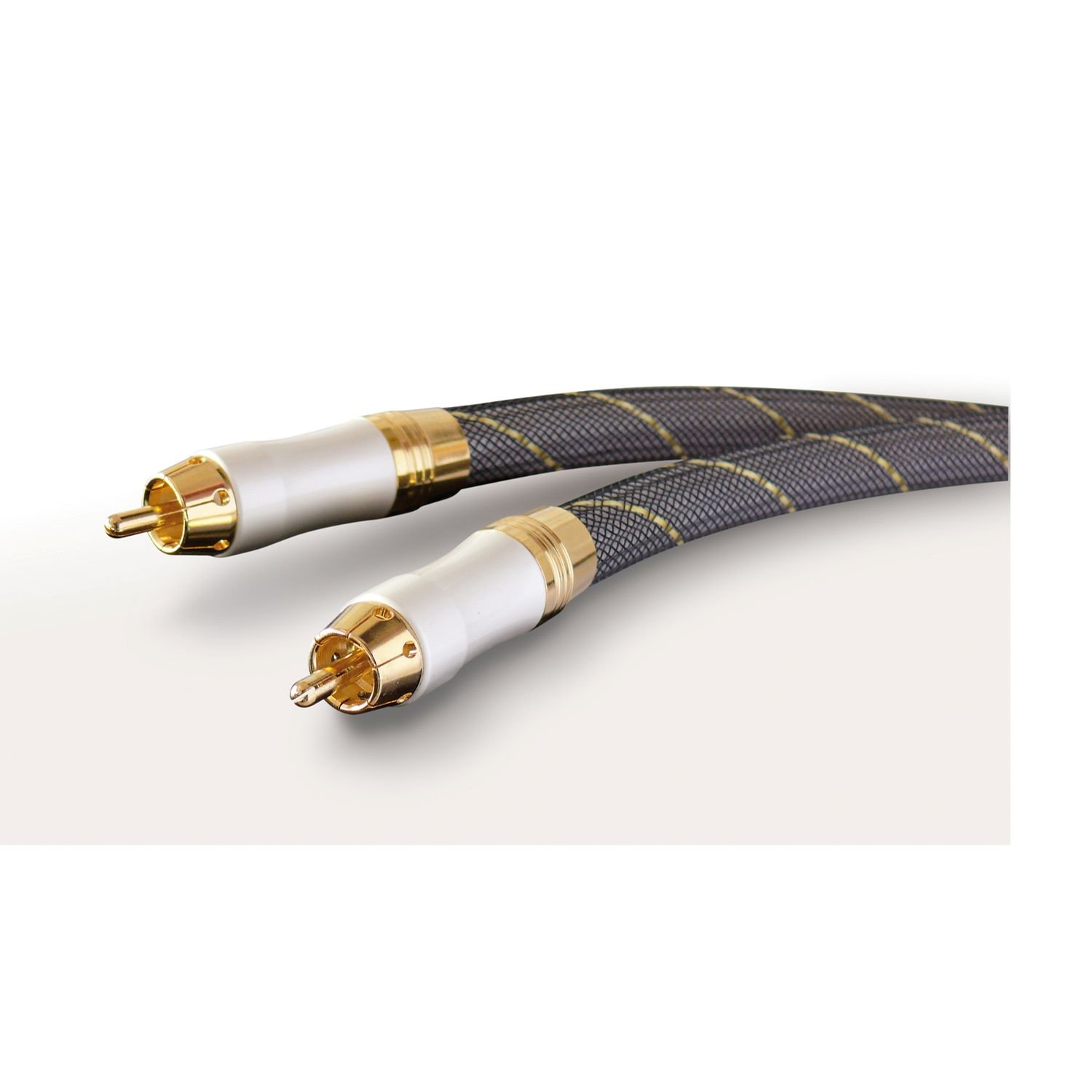 Dynavox cavo stereo RCA di alta gamma, cavo RCA premium con schermatura multipla, rame ad alta purezza, connettori placcati in oro 24k, 1.5m