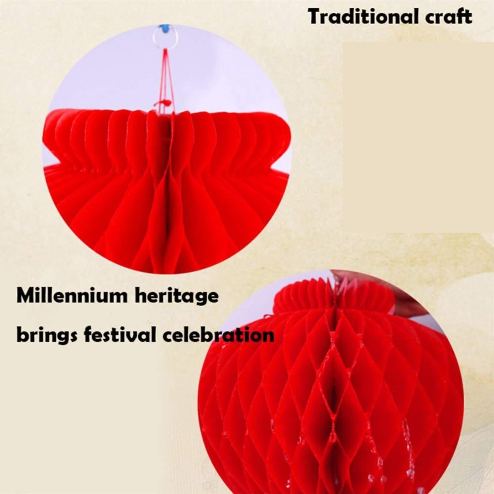 Lampions Außen Chinesische Rote Laterne Mit 5 Strängen For Weihnachtliche Terrassen- Und Gartendekoration Hängende Dekoration(4pcs)