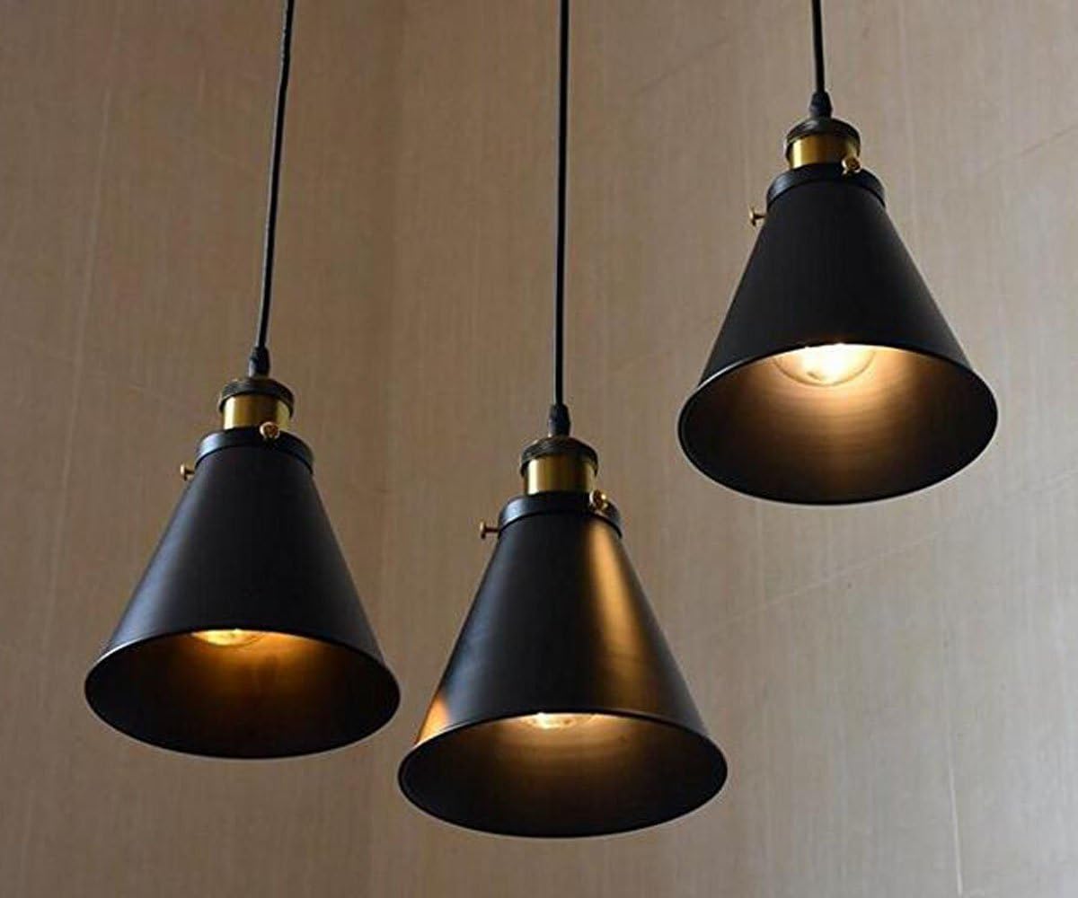 Kiven Dimmable H-Type Track Lignting Pendant Antique Industrial Oil Rubbed Bronze Pendant Light 3 Pack,Bulb Included