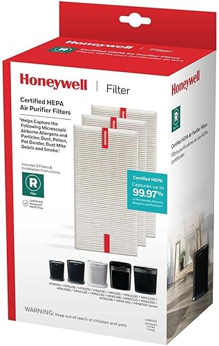 Miniatura 9 de Honeywell HEPA Air Purifier Filter R, 3-Pack for HPA 100/200/300, 3000 and 5000 Series - Airborne Allergen Air Filter Replacement Targets