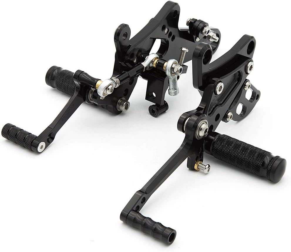 FXCNC CNC Billet Motorcycle Rearset Foot Pegs Rear Set Footrests Fully Adjustable Foot Boards Compatible with Diavel 2011-2015, Carbon 2011-2018, AMG 2011-2012 Green