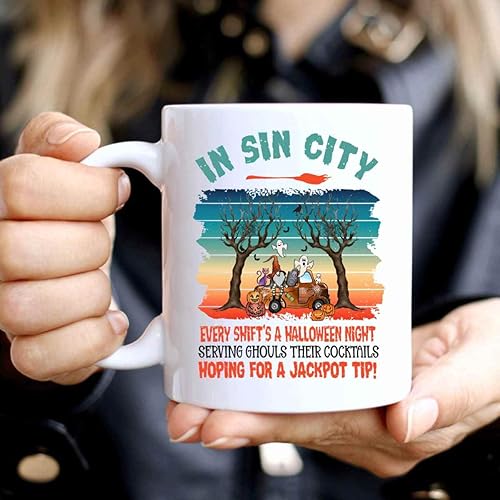 Miniatura 3 de Funny Gift Sin City Cocktail Coconut Mug For Spooky Halloween Night In Sin City Every Shift's A Halloween Night Serving Ghouls Their Cocktails