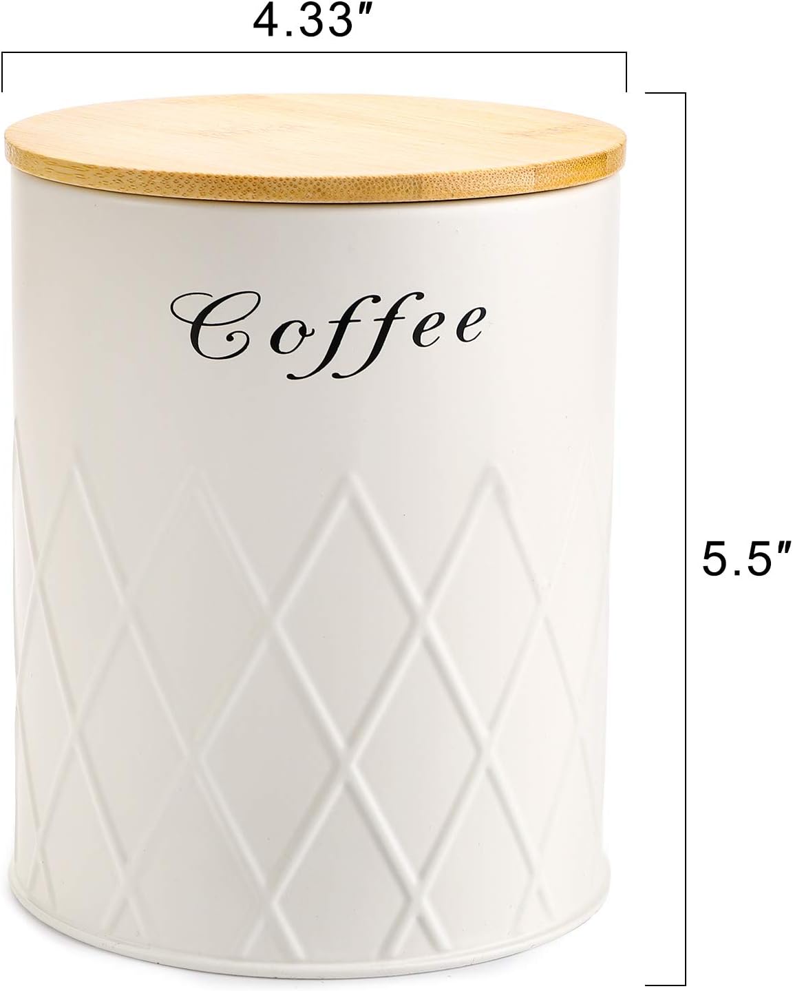 Fasmov 3 Pack Kitchen Canister Set, Coffee, Sugar, and Tea Storage Container Jars with Bamboo Lids for storing Sugar, Coffee and Tea, Beige