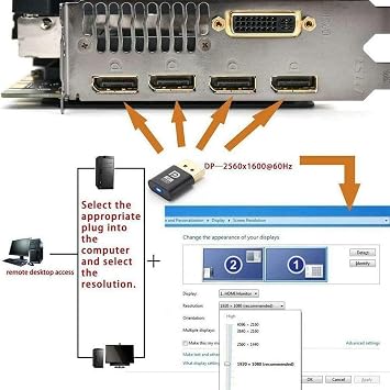 Displayport 4k Uhd Dummy Plug Minning Bitcoin Sanal Monitör Ekran Kartı Emülatörü