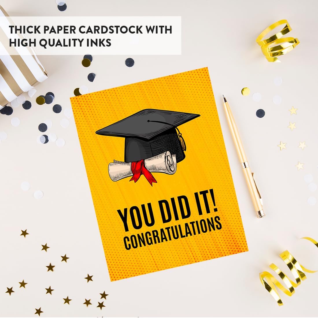 Andaz Press Funny Congratulations Jumbo Card With Envelope, You Did It!, Graduation Greeting Card for College, High School, Grad Student, Med School, Nursing, Him, Her, Friend, 8.5 x 11 inch, 1-Pack