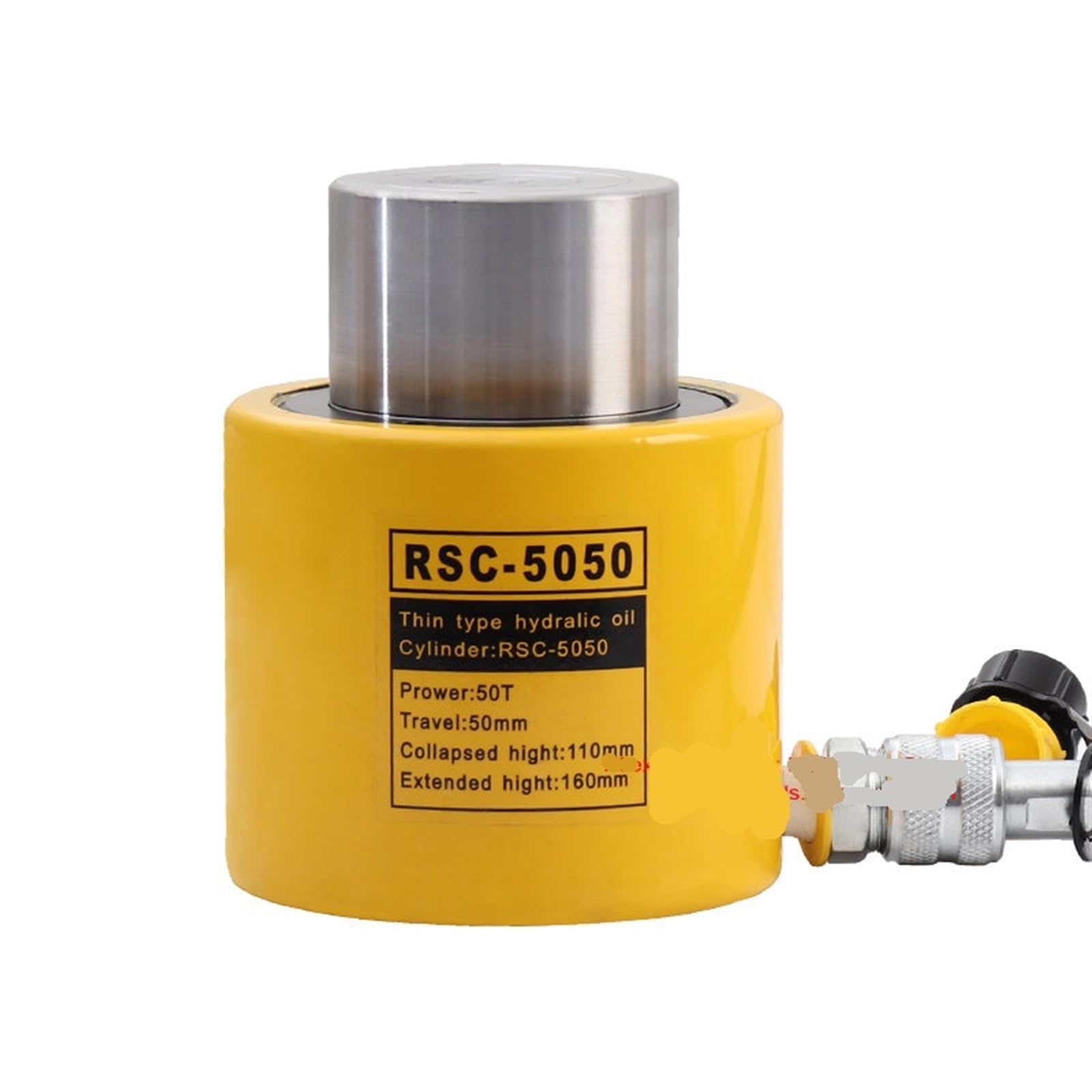 CLEUFWKO Low Height Hydraulic Cylinder RSC-5050 Hydraulic Jack with Tonnage of 50T, Work Travel of 50mm
